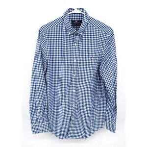Vineyard Vines Performance Classic Fit Tucker Blue White Check Shirt Sz M